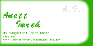 anett imreh business card
